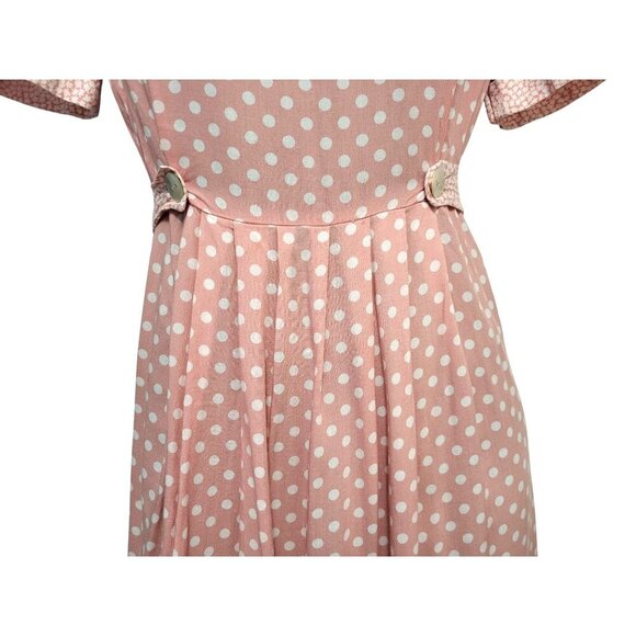 1980s Jamie Brooke Pink Polka Dot Maxi Dress - Picture 5 of 13